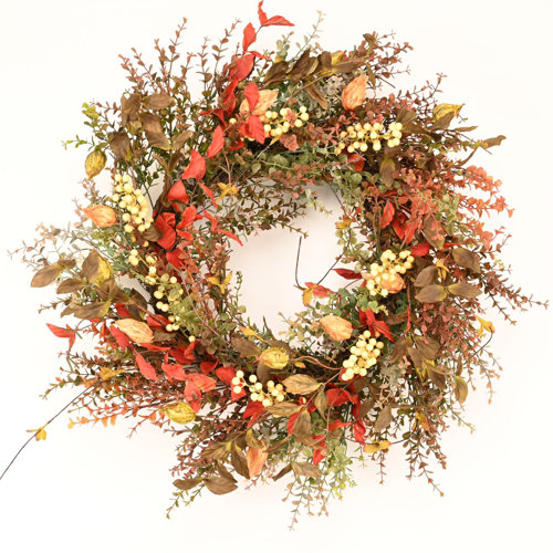 The Holiday Aisle® Autumn Faux 24'' Wreath & Reviews Wayfair
